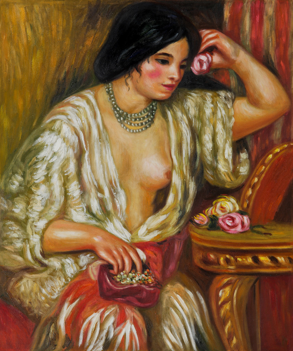 Gabrielle with Jewelry by Pierre Auguste Renoir - Click Image to Close